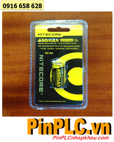 Pin sạc 3.7v Nitecore RCR123A _Pin sạc 16340 _Pin sạc Nitecore RCR123A (3.7v 650mAh)